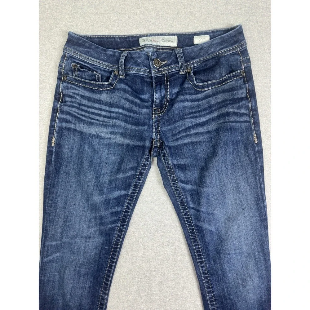 The Buckle BKE CULTURE Size 29 R Low‎ Rise Boot Cut Stretch Jeans Whiskering Y2K